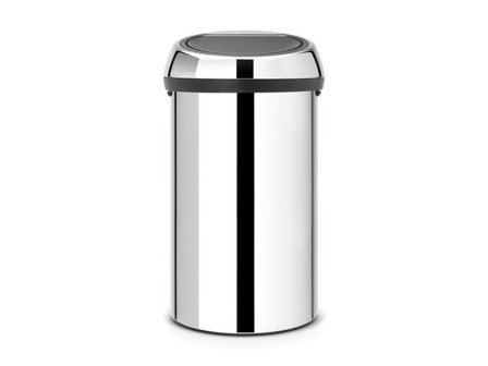BRABANTIA Papperskorg Touch Bin XL 60L blankborstat stål - Lyreco - Städ och hygien - Avfallshantering och källsortering - Papperskorgar