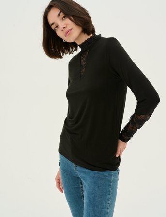 Culture Cupoppy Lace Blouse - Black - M