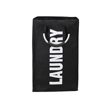Hopfällbar och avtagbar tvättpåse - svart, 33x23x53cm, med bärhandtag förvaringsväska, Oxford tvättkorg, 600D vattentät: 20-35 liter sovsal