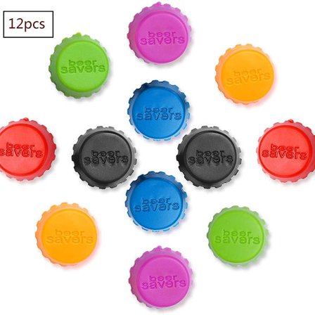 nuoshen 12 stk silikon kronehetter, fargerike ølsparere ølkapsler KLB