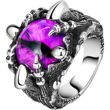 Gothic Evil Eye-ring för män - Vintage Titansmycke i stål, Hip Hop Viking Punk-stilaccessoar, Storlek 8-ring