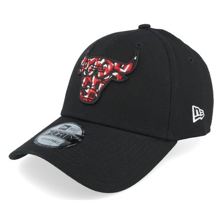 New Era - NBA Black adjustable Czapka Z Daszkiem - Chicago Bulls Seasonal Infill 9FORTY Black Adjustable @ Hatstore