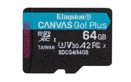 Kingston 64GB Canvas Go Plus Gen4 microSD-kort, UHS-I, U3, V30, A2, inkludert SD-adapter