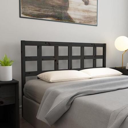 Vidaxl Sänggavel Svart 145,5x4x100 Cm Massiv Furu Svart