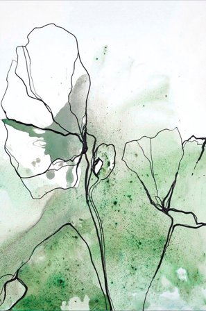 Malerifabrikken - Poster Flowerline 1 - Grønn - Postere - Fra Homeroom