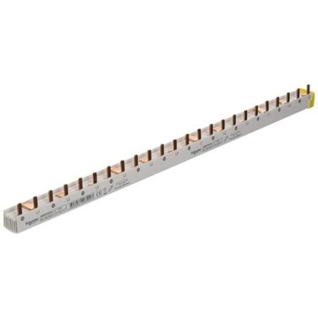 Schneider A9 X Ph524 Kam med tänder 3 x N + P 24 moduler 430 mm bredd 100 A ström 415 Vac grå