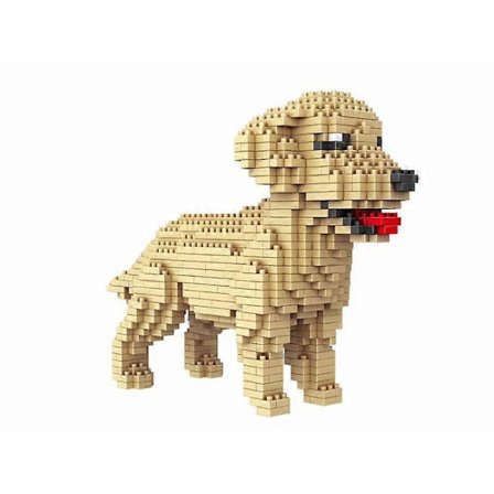 950 bitar Byggbar Golden Retriever Hund (Labrador Retriever) Figur att montera med nanoblock.