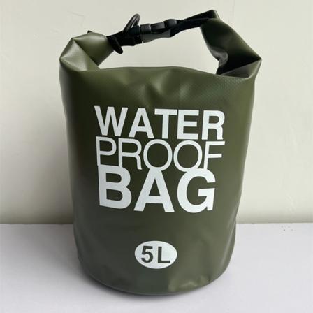 Flytende vanntett tørrpose army green 10L single shoulder strap