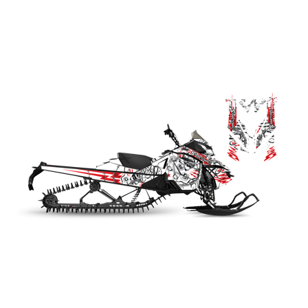 Dekalkit SweTown Piston-X Vit - Ski-Doo Freeride 800 E-Tec 137 2014-2017