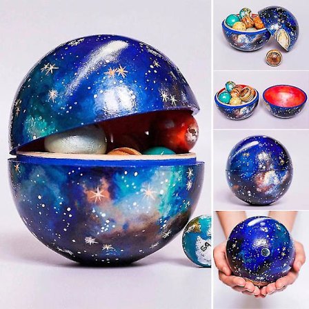 Træsolarsystem Cosmos Læringsspil Legetøj Træskrivebordsornament Hjemmekontorindretning