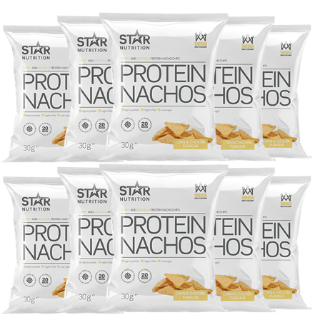 Slik & Snacks Star Nutrition 10 x Protein Nachos, 30g - Bodyman.dk