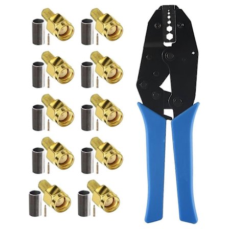 10 stk. SMA Hann og Koaksialkabel Krympeverktøy Krymp RG58 Kabel For SMA Wifi Antenne Forlengelseskabel