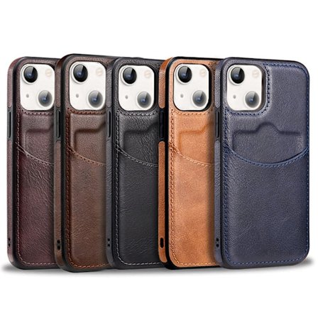iPhone 15 Kortfodral i PU-läder - Slimmat & Stilrent Skal