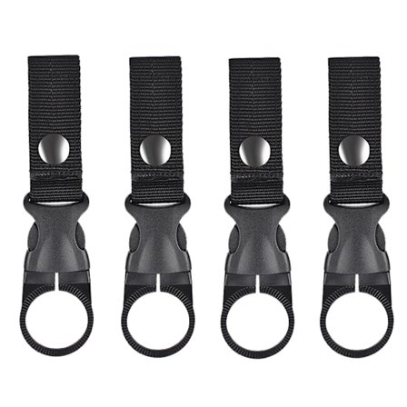4 stk hengende flaskeholdere, karabinkrok, bærbar vannflaske