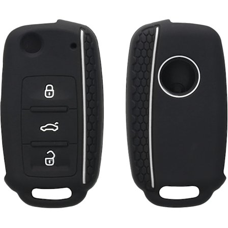 Bilnyckelskal kompatibelt med VW Skoda Seat 3 knappar - Mjukt silikonskal