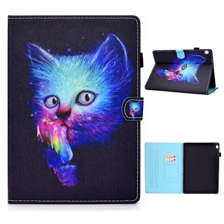 Lenovo Tab M10 viileä kuvio nahkainen läppäkotelo - Kissa