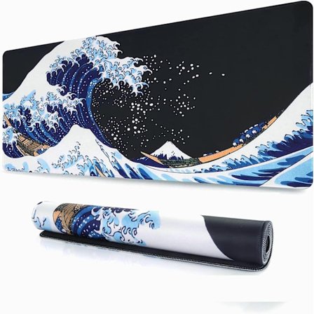 Spillmatte for Gaming 800 x 300 mm Japan Art Kanagawa Surf og Svart M