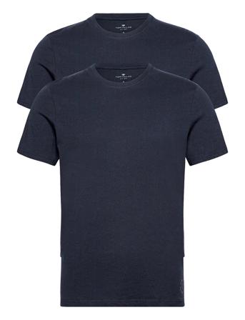 Double Pack Crew Neck T-Shirt T-shirts Short-sleeved Blå Tom Tailor