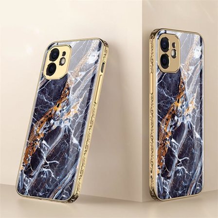 iPhone 12 Pro Luksus glas etui guldbarok elegant flere farver
