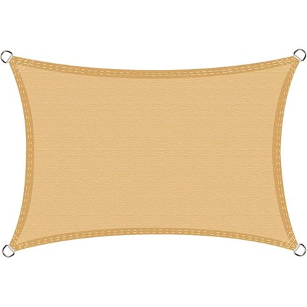 2x3m Rektangulær Vanntett Solseil, Vanntett PES Solseil, 3x2m Rektangulær Solskjerm, Sand 2x3