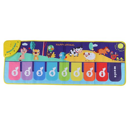 Børns klaver musik tæppe 100 x 36cm baby tidlig uddannelse dansende legemåtte musikalsk legetøj til 3 år gamle +