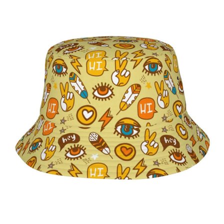 Trippy Art Hats Bucket Fisherman -ämpärihattu rento pakattava aurinkohattu rannalle kesähattu miehille naisille UBS