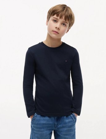 Tommy Hilfiger Boys Basic Cn Knit L/S - Navy - 92
