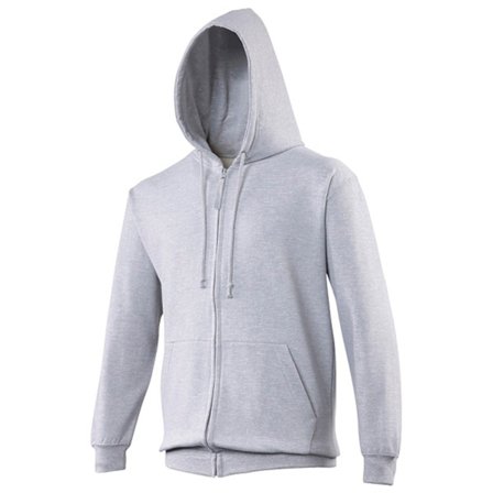 Awdis Plain Mens Hooded Full Zip Hoodie / Zoodie XL Ash