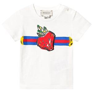 Kids - Gucci White Strawberry Print T-Shirt 3-6 months - Tops - 3-6 months - White - Mädchen