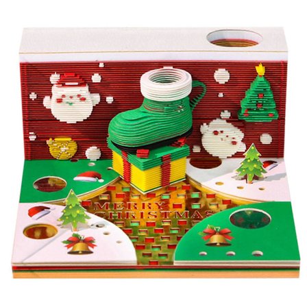 2026 Aftagelig 3D Papir Udskærings Bordkalender, LED Lys til Kontor, Hjem og Værelsesdekoration, Unik Memoblok til Studerende