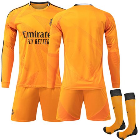 2425 Real Madrid oranssi vieraspelipaita pitkillä hihoilla
