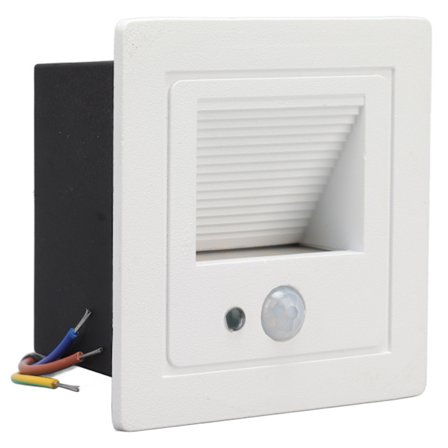 LED Hjørne Vegglampe Varmhvit Innfelt Induksjon Trinnlys for Trapp 85 til 260V