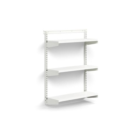 Wall shelving RELY, basic unit, sheet metal shelves, 1221x900x300 mm, white