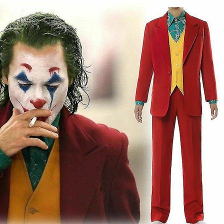 Halloween miesten Joker Arthur Fleck Fancy Dress Clown Cosplay Suit Costume Outfit Set -a