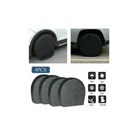 4-pack vattentäta däcköverdrag för reservhjul, släpvagn, husbil, däckkorrosionsskydd, svart, L