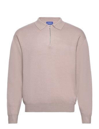 Jorray Knit Ls Polo Tops Knitwear Long Sleeve Knitted Polos Beige Jack & J S