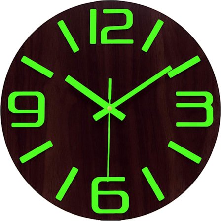 30cm Luminous Väggklocka - Tyst Fluorescerande Väggklocka - Stor