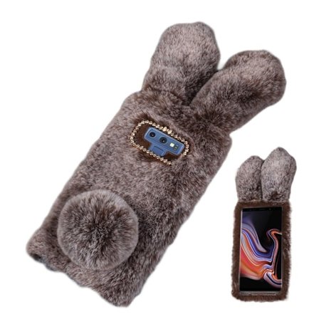 Fluffy Rabbit Samsung Galaxy Note9 skal - Brun