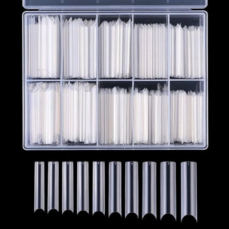 Klare akryl negletipper, ekstra lange lige firkantede negletipper, gel negletipper, transparente kunstige negle, tryk på negle, til saloner og DIY 