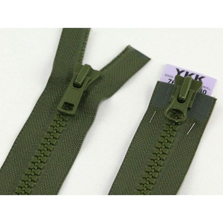 YKK Vislon Kaksisuuntaiset Tukevat Avopäätövetoketjut 70cm Khaki Vihreä - kappale