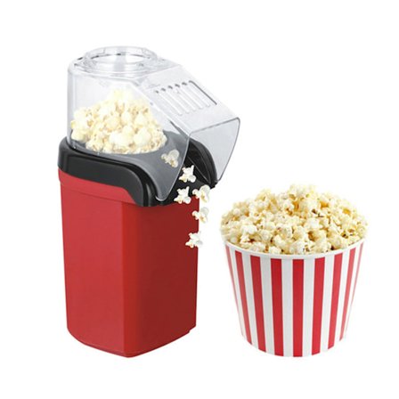 Elektrisk popcornmaskin, 1200W mini elektrisk popcornmaskin, varmluft popcornmaskin, helautomatisk popcornmaskin for hjemmebruk, 220V europeisk