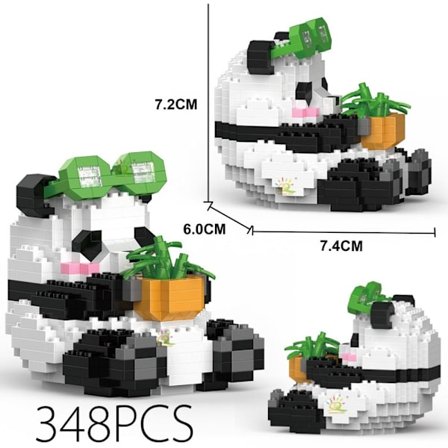 Panda Building Block Leksaker Monterade Leksaker 6 6