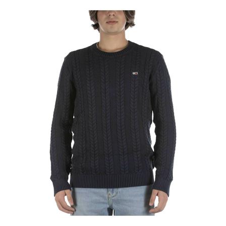 Tommy Hilfiger, Round-neck Knitwear Zwart, Heren, Maat:M