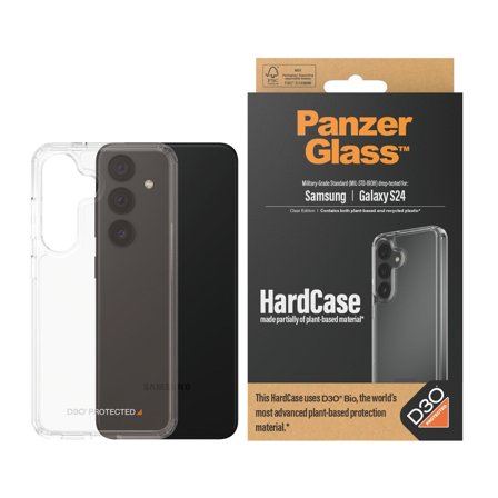 Panzer Transparent w. D3O Samsung Galaxy S24 HardCase PanzerGlass - High quality tempered glass screen protector