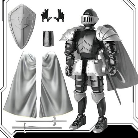 Rörlig medeltida krigardocka med flera leder, sjunde generationens dubbelformspansardocka