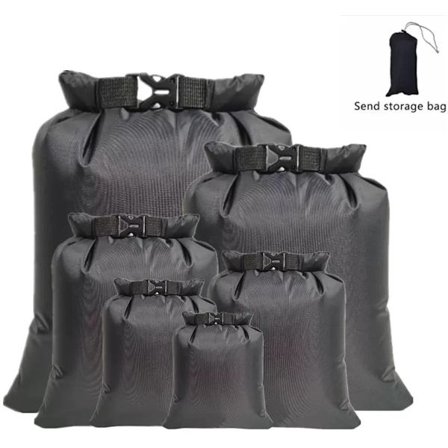 Vanntett tørrposepakke med 6 tørrposer og vanntett pose Tørrpose Kano-poser Tørrpose Vanntette poser Vanntett rulletopp-pakkeveske for svømming strand