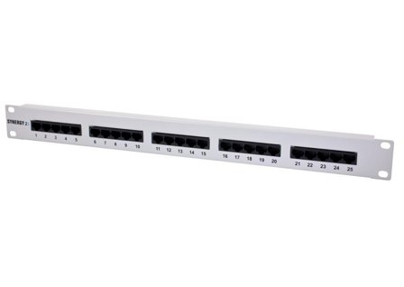 SYNERGY Patch Panel 25xTP, CAT3, ISDN, 19", Lichtgrau Synergy 21,