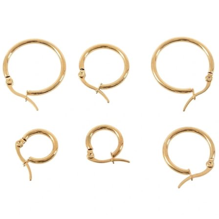 3 Par 15mm 20mm 25mm Rustfrit Stål Hoop Øreringe Sæt