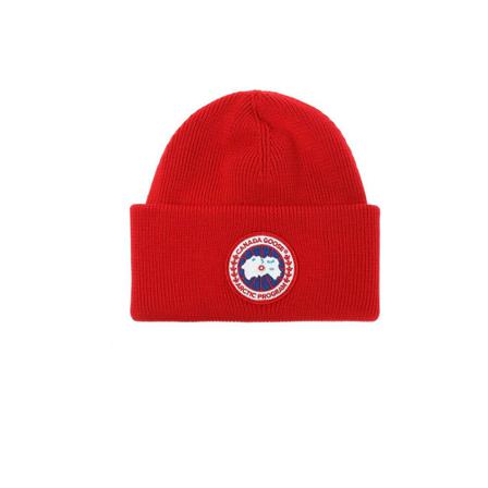 Canada Goose, Wool hat with a logo Rood, Heren, Maat:ONE Size,wol