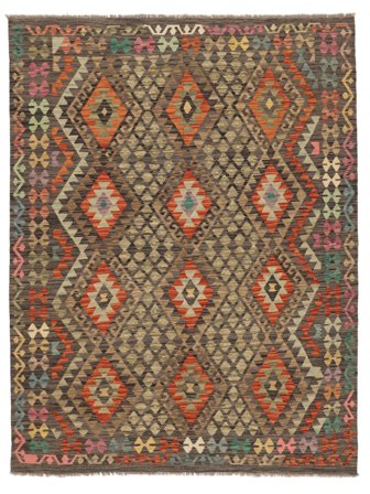 192X246 Koberec Orientální Kelim Afghán Old Style Hnědá/Černá (Vlna, Afghánistán)